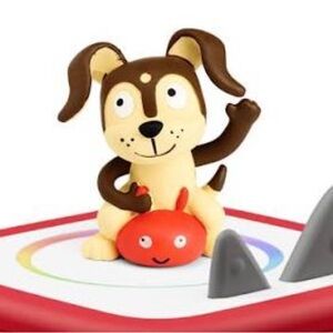 Charming Brown Dog Stuffed Toy with Red Ball